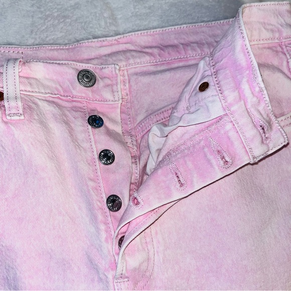 LEVIS 501 Scraped Pale Mauve Pink Jeans sz 27 - Picture 9 of 14